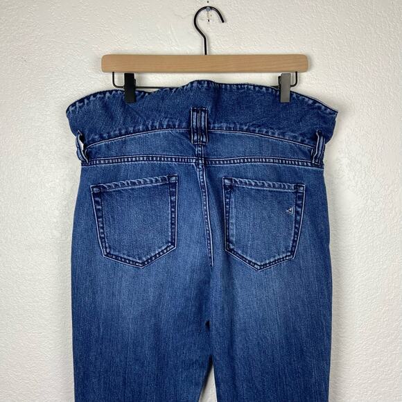 Hidden paper bag waist dark wash denim jeans size 28 - Picture 5 of 9